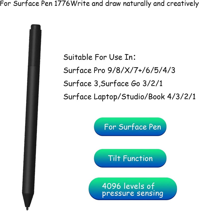 Anglepingping Pen 1776 for Microsoft Surface Pen 1776 (EYU-00001),Compatible with Microsoft Surface Pro 9/8/X/7+/6/5/4/3/Surface 3,Surface Go 3/2/1,Surface Laptop/Studio/Book 4/3/2/1 - Image 3
